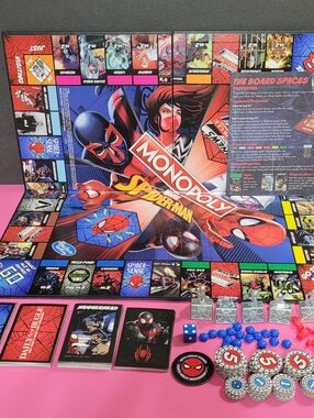 Monopoly Spider-Man Edition Board Game Pieces Missing See Description (0857)